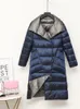 Piumino da donna Parka invernale Donna Parka Double Face Giacca lunga Dolcevita Anatra bianca Monopetto Capispalla caldo 221121