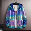 여자 자켓 스프링 여름 재킷 여성 화려한 반짝이는 선 스크린 의류 커플 색상 얇은 방수 코트 트렌드 대형 S7XL 221121