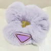 Macaron Farbe Plüsch Haar Gummibänder Dickdarm Ringe Mädchen Invertiert Dreieck Haar Seile Haar Ornament Großhandel