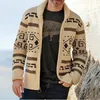 Men's Sweaters Vintage Men's Autumn Sweatercoat Retro Pattern Casual Men Sweater Long Sleeve Knitted Fashion Cardigan Male Pullover Zipper 221121