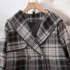 Dames Trench Coats Superaen Dameskleding Autumn en Winter 2022 Fashion Office Lady Korean Plaid Long Coat