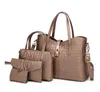 Designer-Tasche Marke Damentaschen mit Krokodilmuster, PU-Leder, schlichte Handtasche, 4er-Set, Damenmode, große Kapazität, nützliche Umhängetasche