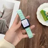 스마트 스트랩 수지 섬유 곡물 패턴 하드 PC 체인 링크 밴드 폴드 스트랩 스트랩 밴드 브레이슬릿 핏 iWatch 시리즈 8 7 6 SE 5 4 3 Apple Watch 38 42 44 45mm Wristband