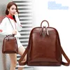 Direkt ab Werk Damen Umhängetaschen 3 Farben Street Trend Kontrastfarbe Lederhandtasche Goldschnalle Mode Umhängetasche einfache Buchstaben Retro bedruckte Rucksäcke