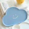 Teller Kreative Nette Wolke Platte Keramik Für Obst Kuchen Lächeln Frühstück Brot Gericht Dekorative Hause Ablage Küche Geschirr