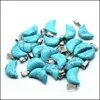 Anhänger Halsketten Halbmondförmige Charms Kristall Chakra Heilpunkt Reiki für DIY Halskette Schmuckherstellung Spoctrolite Stein D DH89T