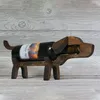 Portabottiglie da tavolo Portabottiglie in legno Beagle Bar Staffa di supporto Figurine Piggy Ornamento Animale Decorazione artigianale 221121
