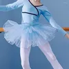 Scene Wear Kids Professional Performance Ballet Swan Lake Tutu White Pink ljusblå Elastisk midja Barn Mesh Tulle kjol Tutus