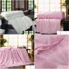 Blankets Blanket Mberry Silk Blanket/Quilt/Comforter For Winter/Summer King/Queen/Twin Size White And Pink Handwork Duvet Drop Deliv Dhwo4