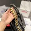 CC märke axelväskor 30 cm jumbo kvinnors designer crossbody väskor grå vit svart äkta läder klassiska handväskor multi pochette nyckelpåse sacoche silver/guld