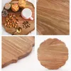 Plates Lace Shape Wood Serving Plate Wooden Storage Tray Tea Dessert Dinner Breads Fruits Snack Display Dishes Trays