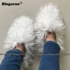 Gai gai gai chinelos femininos outono inverno pele plus size mulher ry falso pelúcia quente casa sapatos de algodão slides interiores 221119