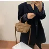 Duffel Bags Ladies 'Mini Bag Fashion Woven Crossbody Bucket Designer Women Leather Handbag f￶r 2022