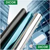 Adesivi per finestre Adesivi per finestre Pellicola a specchio unidirezionale superiore Pellicola autoadesiva riflettente Solar Privacy Tinta per la casa Blue Sier Glass Drop Del Dh7Yz