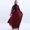 Vêtements ethniques Robe musulmane Ramadan Mode Femmes Mousseline de soie Arabe Couleur unie Longue En gros Dubaï Abaya Turquie Donsignet