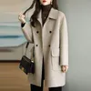 女性は女性の気質のファッションウールコート秋の冬の女性太い韓国の中間長さのゆるいハイエンドの小さなジャケットA702 221119をブレンドします