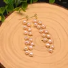 Dingle örhängen naturligt färskt vatten vita rosa lila pärlor långa tofsar örhänge för kvinnor bröllop gåva fina smycken pendientes tillbehör