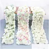 花輪装飾的な花2mカスタム人工床結婚式の背景装飾ガーランドフラワーアレンジメントテーブルランナーrarty dhvg2
