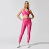 Completi da yoga Set da due pezzi Abiti da allenamento lucidi per le donne Abbigliamento sportivo Completo da palestra Abbigliamento sportivo Completo da donna Abbigliamento attivo 221121