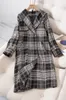 Dames Trench Coats Superaen Dameskleding Autumn en Winter 2022 Fashion Office Lady Korean Plaid Long Coat