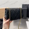 CC Brand Cross Body French Lambskin Square Classic Flap Quilted Bags Black White Grey Retro Metal Hardware Genuine Leather Mini Wallets Women Designer Street Cr