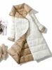 Fitaylor – parka d'hiver à col roulé pour femme, manteau de canard blanc, Double boutonnage, veste longue chaude face, 221121