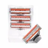 Cuchillas de afeitar QShave Men Shaving Razor Blade Refill Color naranja X3 Blade 12 Cartuchos Solo cuchillas Sin mango 221119