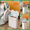 Waste Bins utomatic Household Toilet Smart Trash Can A Light Luxury Electric Narrow Paper Basket with Cover Sanded Bucket 221119