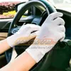 ST355 Super Thin Sun Protection Gloves M￤n Kvinnor Mod Pure Color Etiquette Dance Gloves Elastic Cycling Driving Glove