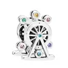 Colourful Stone Sterling Silver Ferris wheel Charm with Original Box for Pandora Women Jewelry Bangle Bracelet Making Accessories Beads Charms