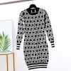 5 Colors Women Fashion Casual Dress Letter Printing Dresses Autumn & Winter Long Knitted Shirts Girls Spring Clothes for Party