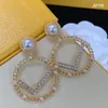 Women's Designer Hoop Earrings Pearl Pendant Fashion Jewelry Designers Diamonds Gold Hoops Earrings Luxury Unisex F Leeter Earring Studs Gifts FER6 --05