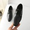 Flat Shoes 2022 Kids Genuine Leather Wedding Dress For Boys Brand Children Black Formal Wedge Sneakers 21-36