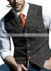 Costumes pour hommes Blazers Gris Casual Gentleman Armée Vert Gilet À Carreaux Veste En Laine Douce Tweed Gilet D'affaires Pour Homme Fête De Mariage 221121