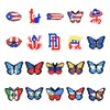 National flag PVC bad bunny Shoes croc charms Decorations for Shoes Bands Bracelet Wristband Party Gifts