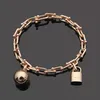 Dames lock baller armband ketting ontwerper sieraden ketting enkele laag U-vormige varkensneus armband goud/zilver/roze volledig merk als een bruiloft kerstcadeau