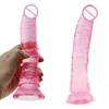 Nxy Godes Dongs Femelle Pénis Simulé Cristal Transparent Faux Adulte Masturbation Bâton Sex Toys 220514