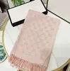 Stylish Women Cashmere Scarf Full Letter Printed Scarves Soft Touch Warm Wraps With Tags Autumn Winter Long Shawls 6 Colors are optional