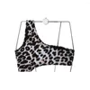 Traje de baño de dos piezas para mujer Traje de baño sin espalda Bikini de leopardo para nadar