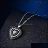 Pendant Necklaces Crystal Diamond Heart Necklace Pendant Romantic Hollow Love Women Necklaces Wedding Fashion Jewelry Gift Drop Deli Dhqon