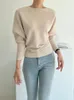 Chandails pour femmes Corée Style Slash Cou Batwing Manches Lâche Épaisseur Pull Femmes Automne Hiver Solide Vintage Chic Tricot Pull Top