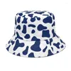 Berretti 2022 Primavera Estate Stampa mucca Cappelli a secchiello Designer donna Cappellino da sole in cotone Hip Hop Cappello da pescatore femminile