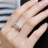 100 925 Sterling Silver Rings for Women Double Simple Design Ring Bijoux Femme Bridal Wedding Jewelry Engagement Accessories S1811283470