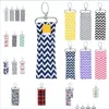 Party Favor 17 Styles Chapstick Holder Women Lip Balm Keychain Classic Ripple Arrow Colorf Print Drop Delivery Home Garden Festive P Dhikq