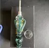 Portable Vortex Smoking pipes Bong Recycler Dab Rig Glass Water Pipe Concentrate Oil Rigs With 510 Thread Titanium Quartz Tip Bubbler Cyclone