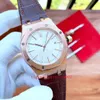 Relógios masculinos de capota de novo 115510 15510 ou mostrador azul 41mm automático transparente mecânico 18k Rose Gold Leather Strap Bands Mens Wristwatches