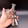 Bongo de vidro galvanizado narguilé tubo curvo mini 14 mm conjunto óleo Dab Rigs cool difusor downstem coador