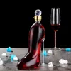 أكواب نبيذ 375 مللي أحذية عالية الكعب شكل وعاء ويسكي زجاجي فاخر Merlot روم زجاجة نبيذ هدية للنساء 221121