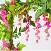 الزهور الزخرفية 180 سم الوستارية الاصطناعية زهرة زهرة وهمية Ivy Plant Garland for Wedding Arch Home Garden Decoration 100 PCS