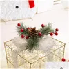 Decorazioni natalizie Decorazioni natalizie 3 pezzi / set Decorazione Confezione regalo Ornamenti per alberi Ferro luminoso Art Home Outdoor Mall Drop Del Dh0Yt